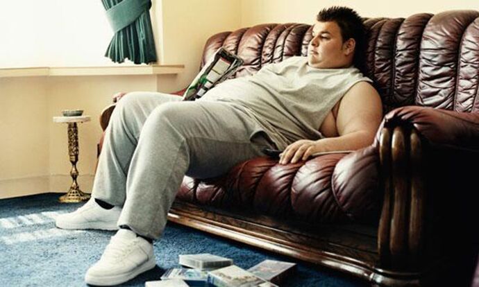 A sedentary lifestyle
